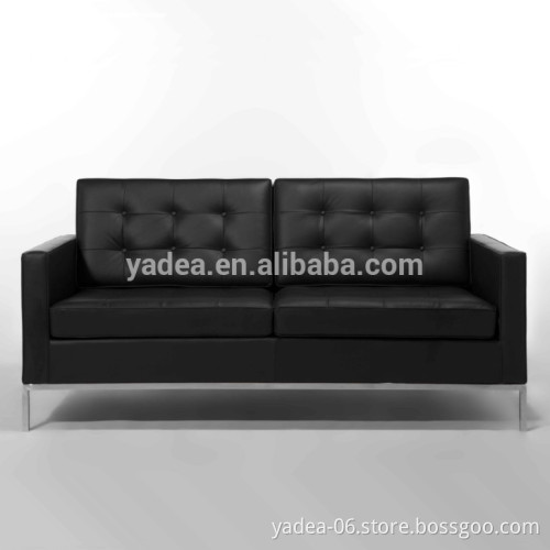 Designer furniture genuine leather Florence Knoll Loveseat for living room